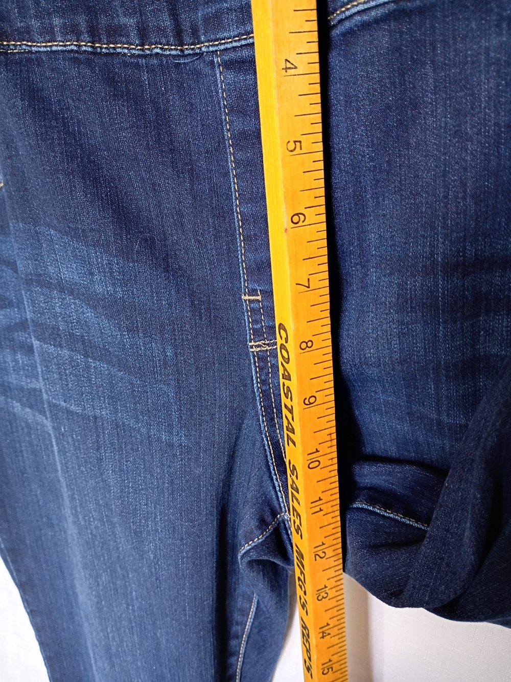 Women's Seven 7 Tummy Toner Cuff High Rise-Slim Straight Jeans Size 14 - Picture 8 of 12